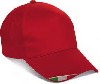 W158 I - Cap 100% Cotone - 5 Pannelli Inserto tricolore sulla visiera W157 Stile Italia Cap 100% Cotone - 5 pannelli Tricolore stampato su bordo visiera Green W170 Golf Cap 100% Cotone 7 Pannelli