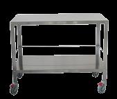 Stainless steel work table with two shelves K606694 1200x650x950 h Tavolo porta ferri a due ripiani