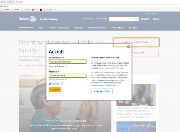 org/it nella sezione riservata ai soci è possibile: creare un nuovo account e successivamente accedere alla