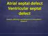 Atrial septal defect Ventricular septal defect. Anatomy, phisiology and indications to transcatheter treatment