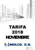 TARIFA 2018 NOVIEMBRE