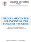 REGOLAMENTO PER GLI INCENTIVI PER FUNZIONI TECNICHE