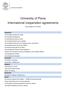 University of Pavia International cooperation agreements