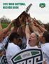 2017 Ohio University Softball 2017 OHIO SOFTBALL RECORD BOOK