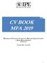 CV BOOK MFA 2019 MASTER IN FINANZA AVANZATA, METODI QUANTITATIVI E RISK MANAGEMENT XVII EDIZIONE