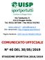 COMUNICATO UFFICIALE