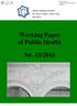 ISSN: Working paper of public health [Online] Working Paper of Public Health