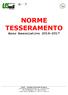 NORME TESSERAMENTO Anno Associativo