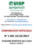 COMUNICATO UFFICIALE