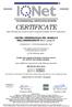 CERTIFICATE CISQ/CSI-ICILA has issued an IQNet recognized certificate that the organization: