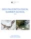 GEO-PALEONTOLOGICAL SUMMER SCHOOL