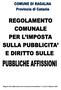 CAPO I - DISPOSIZIONI GENERALI ART. 1) OGGETTO ART. 2) AMBITO DI APPLICAZIONE ART. 3) CLASSIFICAZIONE DEL COMUNE