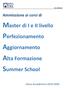 Master di I e II livello Perfezionamento Aggiornamento Alta Formazione Summer School