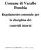 Comune di Varallo Pombia. Regolamento comunale per la disciplina dei controlli interni