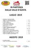 IN PARTENZA DALLA VALLE D AOSTA LUGLIO 2019