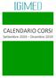 CALENDARIO CORSI Settembre 2019 Dicembre 2019