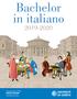 Bachelor in italiano Département des langues et des littératures romanes
