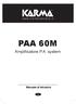 PAA 60M Amplificatore P.A. system Manuale di istruzioni