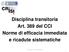 Disciplina transitoria Art. 389 del CCI Norme di efficacia immediata e ricadute sistematiche. Centro C.R.I.S.I. Cerrato