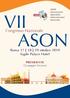 VII ASON. Congresso Nazionale. Roma ottobre 2019 Ergife Palace Hotel. PRESIDENTE Giuseppe Sirianni ASON