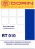 BOLLETTINO TECNICO TECHNICAL BULLETIN BT 010 MODULAZIONE DI FREQUENZA CON INVERTER FREQUENCY VARIATION WITH INVERTER