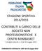 STAGIONE SPORTIVA 2014/2015. CONTRIBUTI A CARICO DELLE SOCIETÀ NON PROFESSIONISTICHE E CENTRI MINIBASKET Consiglio federale n. 6 del 10 maggio 2014