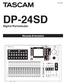 D01258882A DP-24SD. Digital Portastudio. Manuale di istruzioni