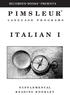 RECORDED BOOKS PRESENTS PIMSLEUR LANGUAGE PROGRAMS ITALIAN I SUPPLEMENTAL READING BOOKLET