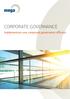 CORPORATE GOVERNANCE. Implementare una corporate governance efficace