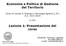 Economia e Politica di Gestione del Territorio. Lezione 1: Presentazione del