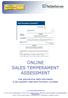 ONLINE SALES TEMPERAMENT ASSESSMENT