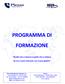 PROGRAMMA DI FORMAZIONE