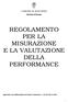 REGOLAMENTO PER LA MISURAZIONE E LA VALUTAZIONE DELLA PERFORMANCE