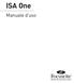 ISA One. Manuale d uso