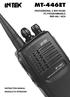 MT-446ET PROFESSIONAL 2-WAY RADIO PC PROGRAMMABLE PMR 446 / 16CH INSTRUCTION MANUAL MANUALE DI ISTRUZIONI