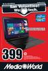 399HP 15-d003sl Notebook PC. mediaworld.it. dal 13 al 23 febbraio San Volantino! We tech. PROCESSORE INTEL CORE i3-3110m DI 3 a GEN