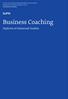 Business Coaching. Diploma of Advanced Studies. Formazione continua