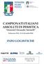 CAMPIONATI ITALIANI ASSOLUTI DI PESISTICA Memorial Alessandro Marinelli