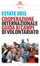 ESTATE 2013 COOPERAZIONE INTERNAZIONALE GUIDA AI CAMPI DI VOLONTARIATO