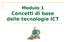 Modulo 1 Concetti di base delle tecnologie ICT