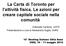 La Carta di Toronto per l attività fisica. Le azioni per creare capitale sociale nella comunità