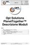 Opt Solutions PlanetTogether Descrizione Moduli