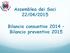 Assemblea dei Soci 22/04/2015. Bilancio consuntivo 2014 Bilancio preventivo 2015