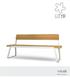 VOLEE. panchina bench. materiali materials. acciaio steel legno esotico exotic wood. dimensioni dimensions. 1900 x 588 x h 850 mm