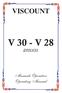 VISCOUNT V 30 - V 28. process. Manuale Operativo Operating Manual