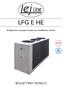 LFG E HE. Refrigeratori e pompe di calore per installazione esterna BOLLETTINO TECNICO
