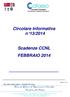 Circolare Informativa n 13/2014. Scadenze CCNL FEBBRAIO 2014