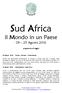 Sud Africa. il Mondo in un Paese 09 25 Agosto 2016. programma di viaggio