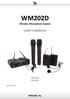 WM202D Wireless Microphone System USER S MANUAL ITALIANO ENGLISH