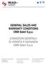 GENERAL SALES AND WARRANTY CONDITIONS OMB Saleri S.p.a.